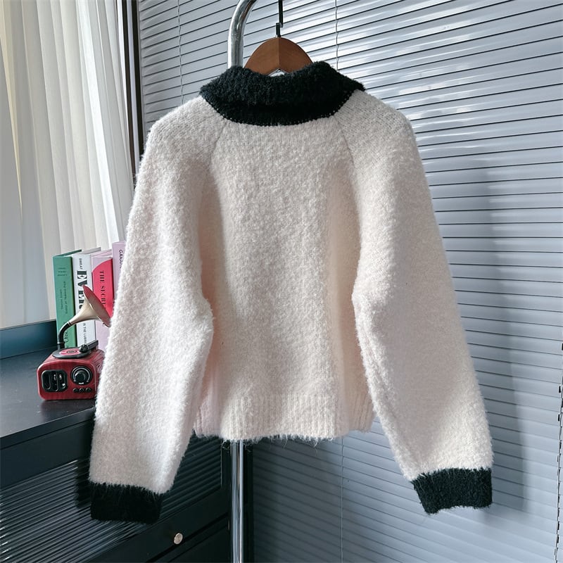 【outer】配色ニットカーデ　M26691