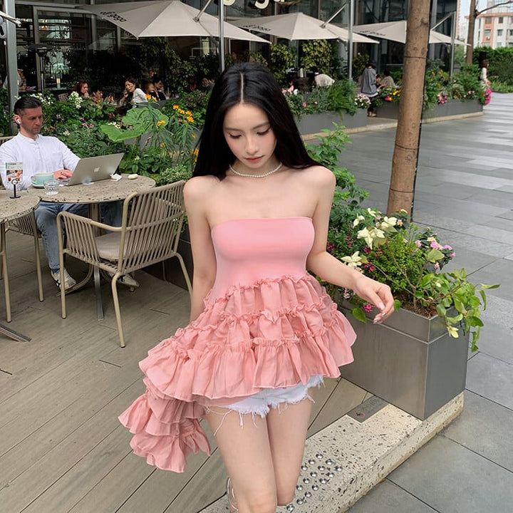 【tops】フリルドッキングベアトップ　M29986