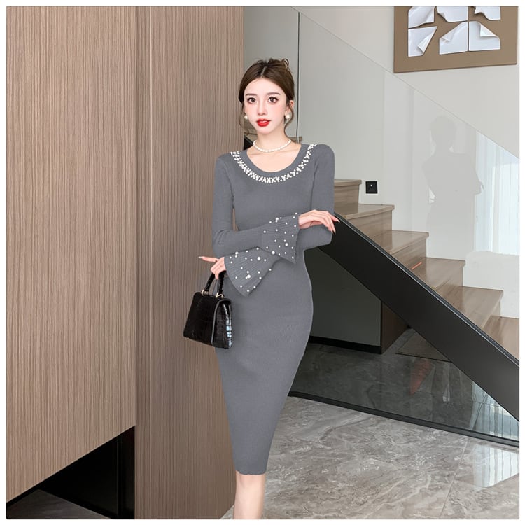 【dress】パールニットワンピース　M27070