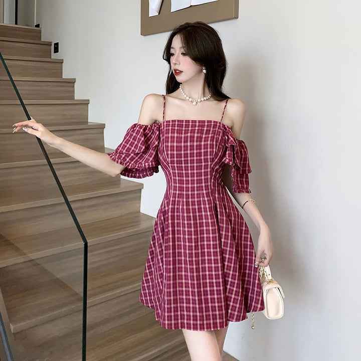 【dress】チェック柄ワンピース　M22606