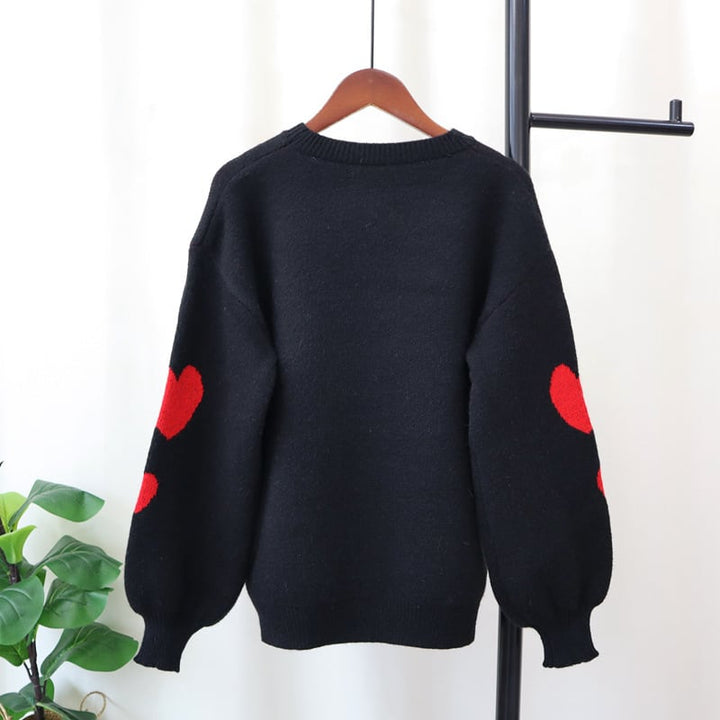 【tops】ハート柄ニットセーター　M26993