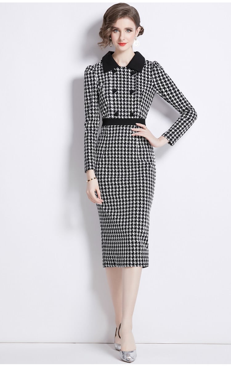 【dress】千鳥格子デートワンピース　N2772