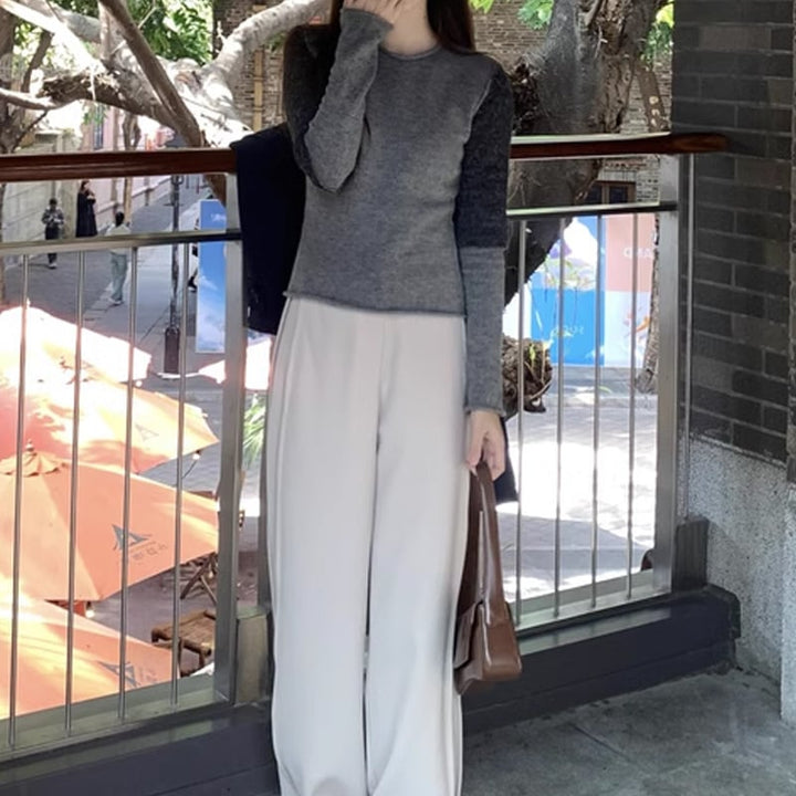 【tops】配色切り替えニットトップス　M28956