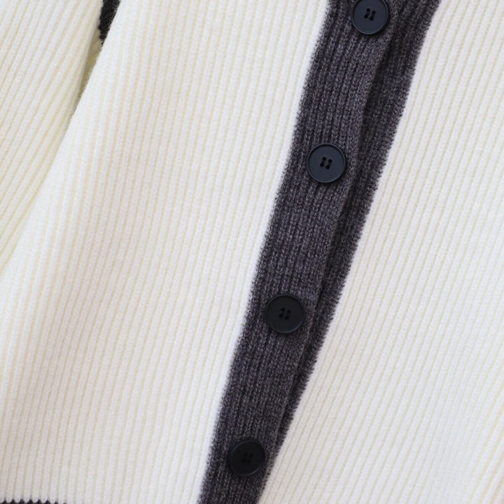 【outer】配色ニットカーデ　M18613
