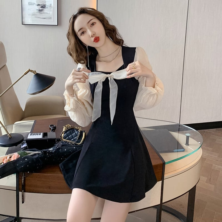 【dress】大人らしい エレガント切り替えデートワンピース　M17360