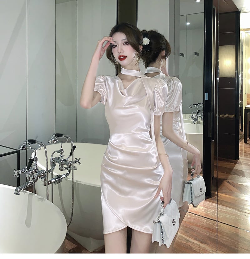 【dress】細身効果抜群♪エレガントデートワンピース　M17355