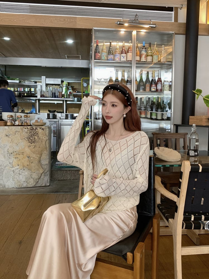 【tops】紫外線対策ニットトップス　M24280
