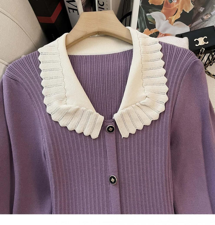 【dress】ボタンデザインニットワンピース　M18657
