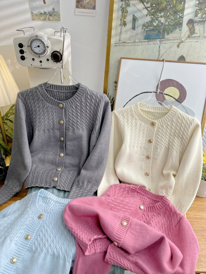【outer】クルーネックニットカーデ　M25884
