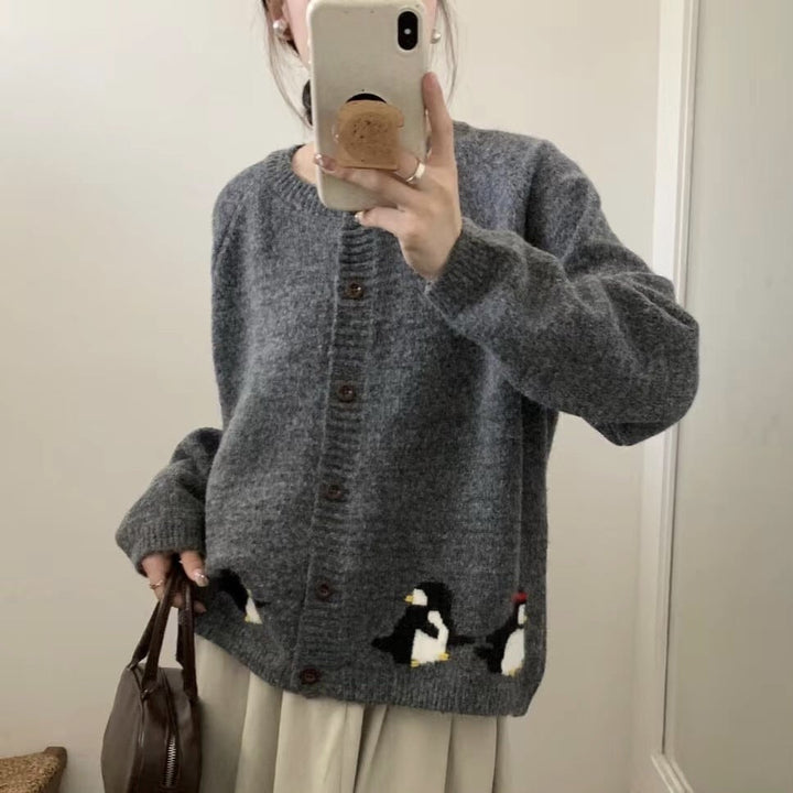 【outer】ジャカードニットカーデ　M26329