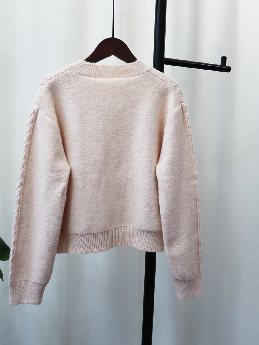 【outer】刺繍クルーネックニットカーディガン　M17783