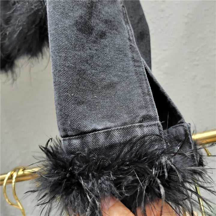 【outer】ファーデニムジャケット　M18126