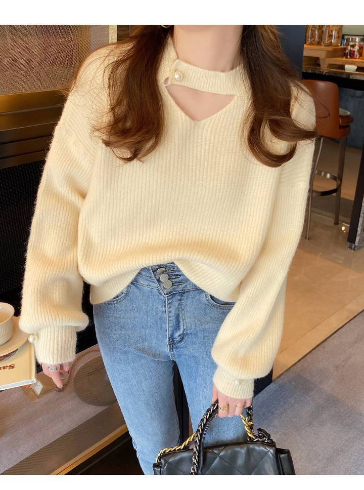 【tops】カットワークニットセーター　M18336
