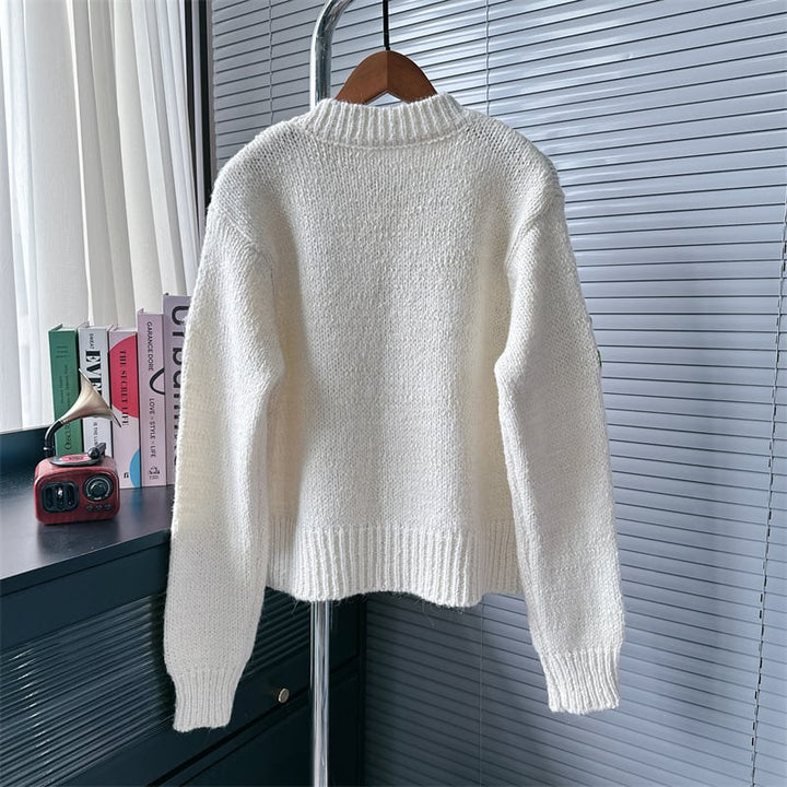 【outer】立体フラワーニットカーデ　M25576