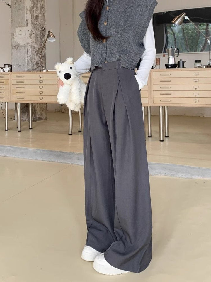 【bottoms】ハイウエストワイドパンツ　M29786