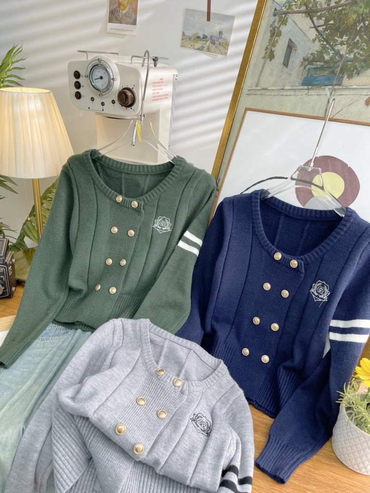【outer】刺繍ニットカーデ　M25544