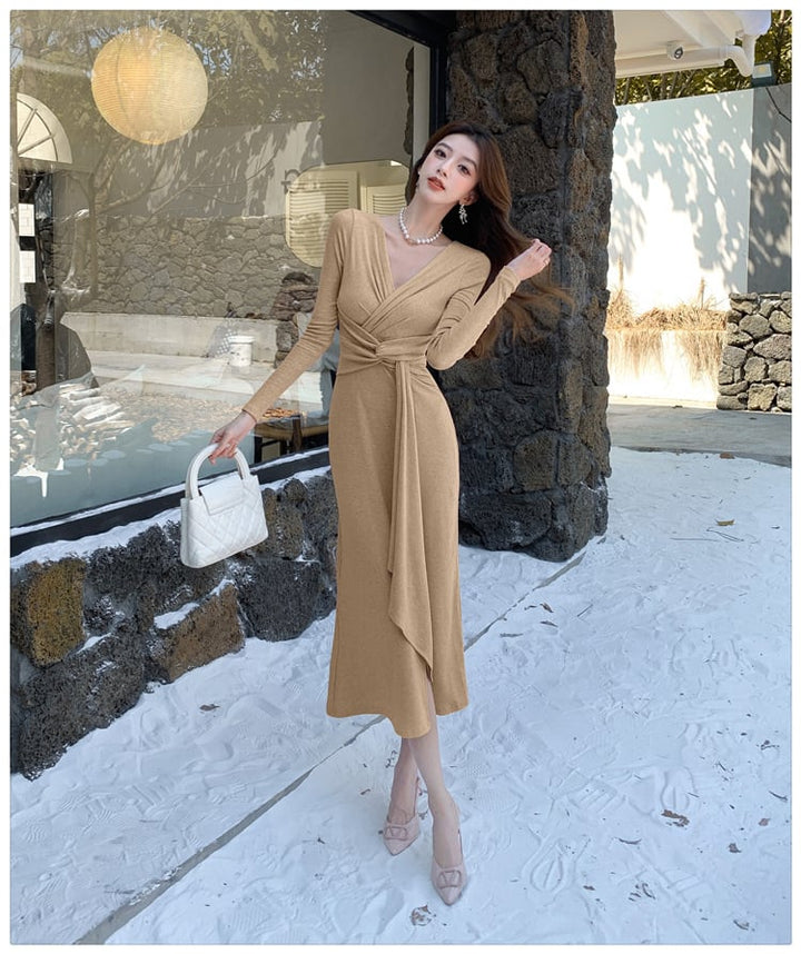 【dress】Vネックワンピース　M29498