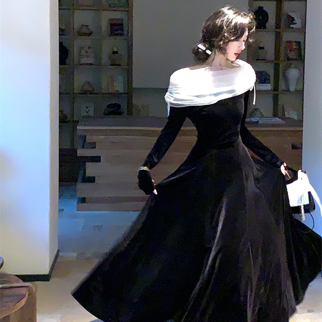 【dress】チュールドッキングレースワンピース　N3528
