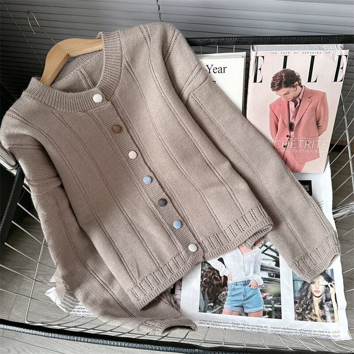 【outer】クルーネックニットカーデ　M18684