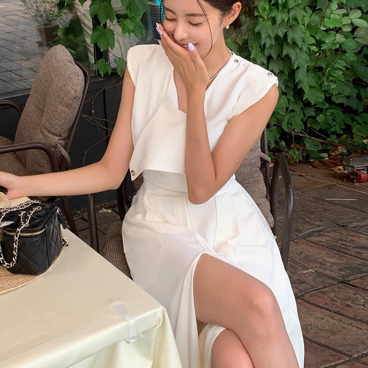 【dress】ノースリーブスリットオールインワン　M24739