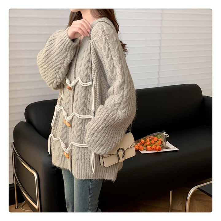 【outer】クルーネックニットカーデ　M18387