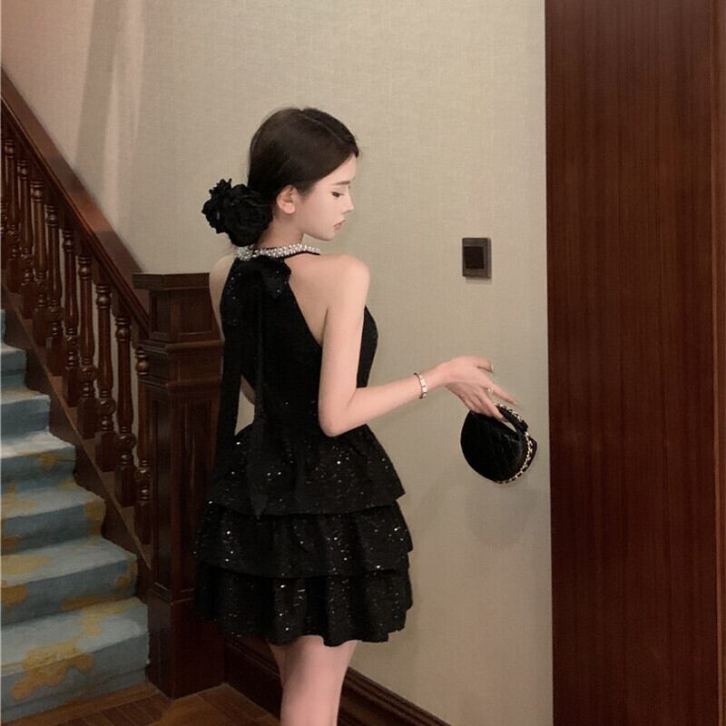【dress】ビジューノースリーブワンピース　M30049