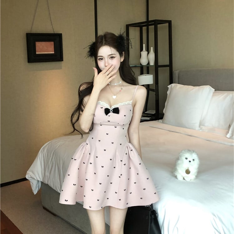 【dress】レース切り替えキャミワンピース　M30066