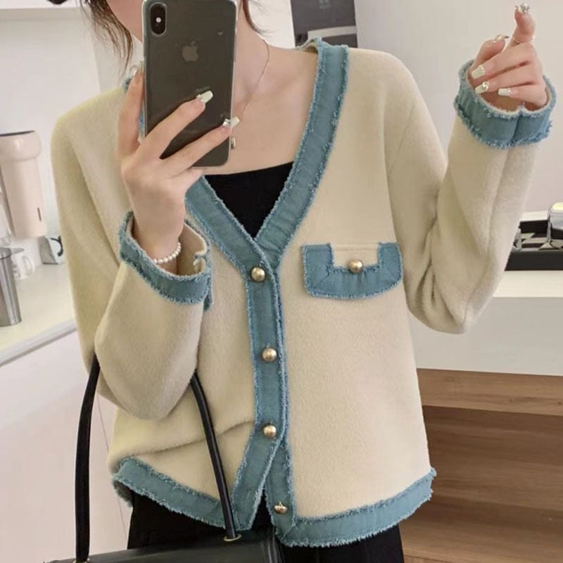 【outer】ドッキングニットカーデ　M18401