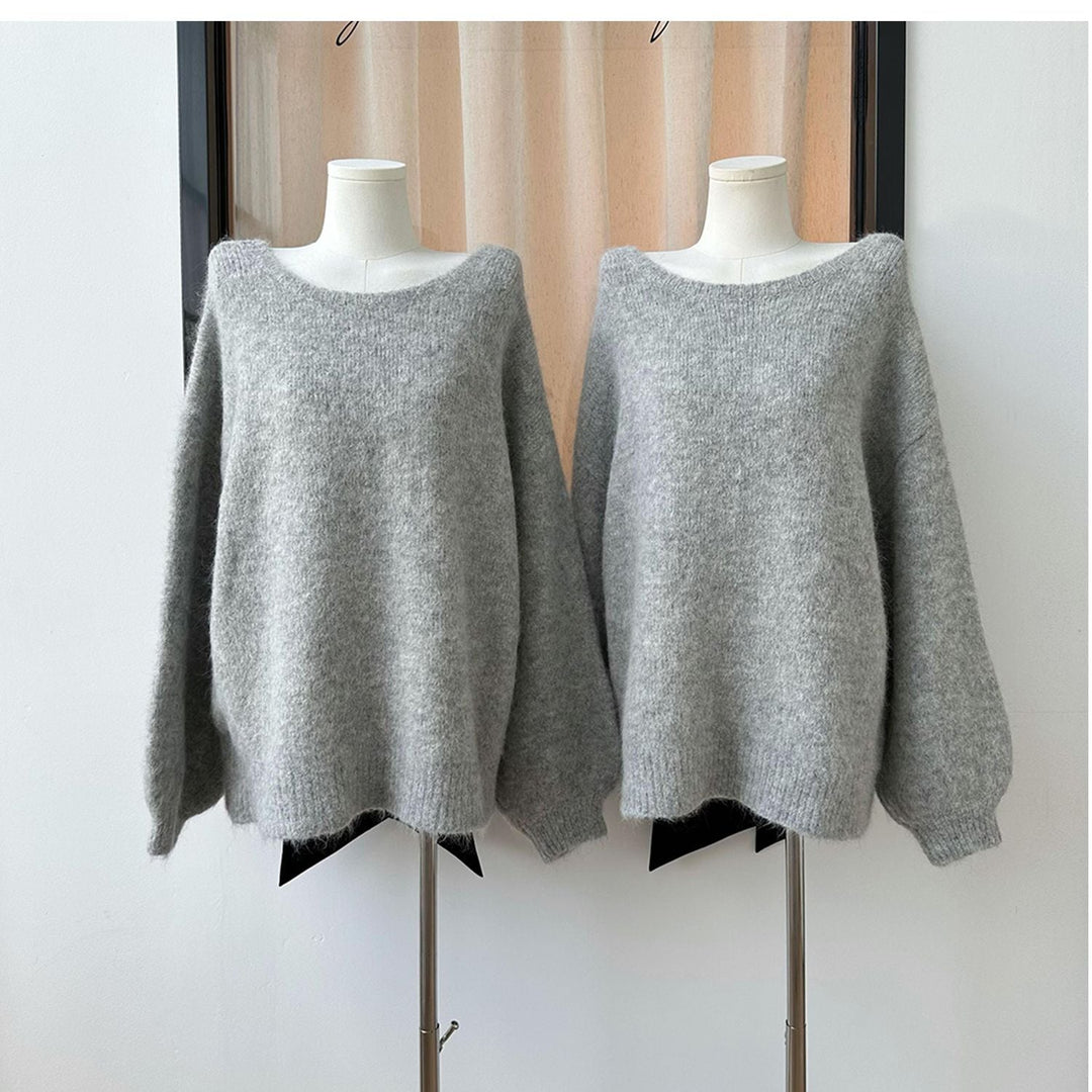 【tops】リボン付きニットセーター　M27023