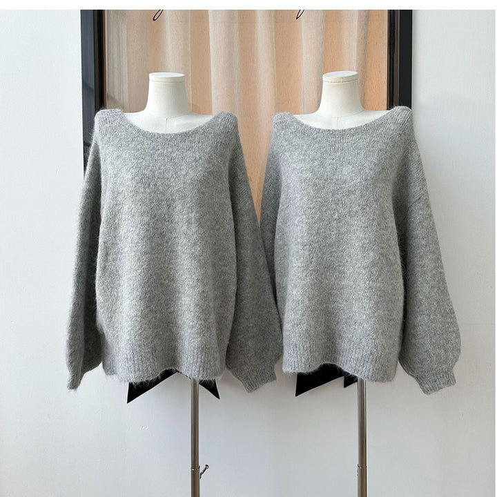 【tops】リボン付きニットセーター　M27023