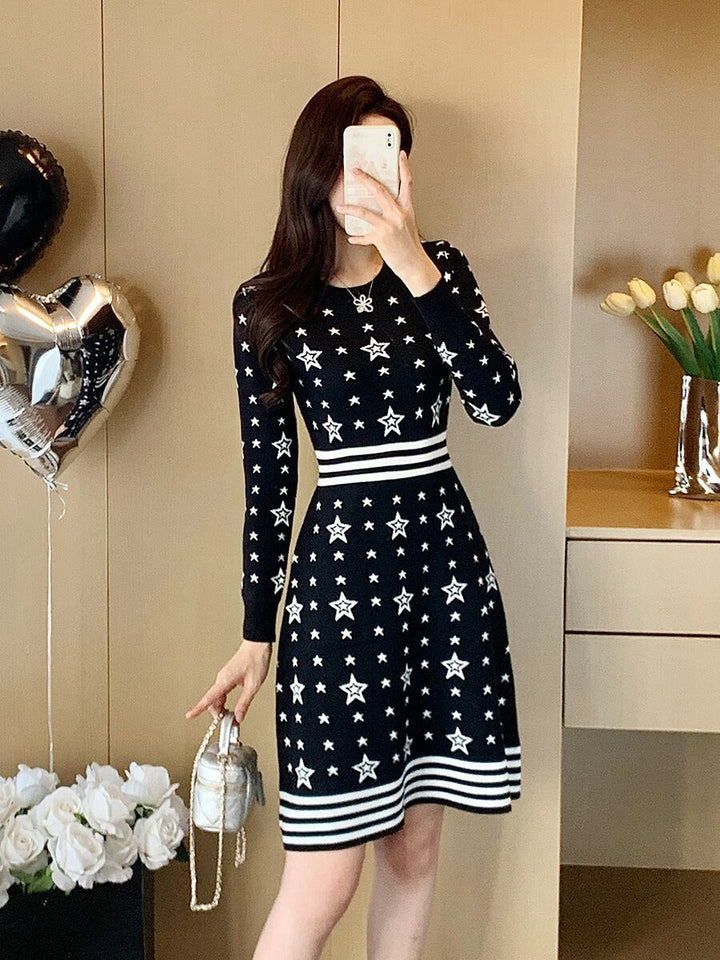 【dress】ジャカードニットワンピース　M28361
