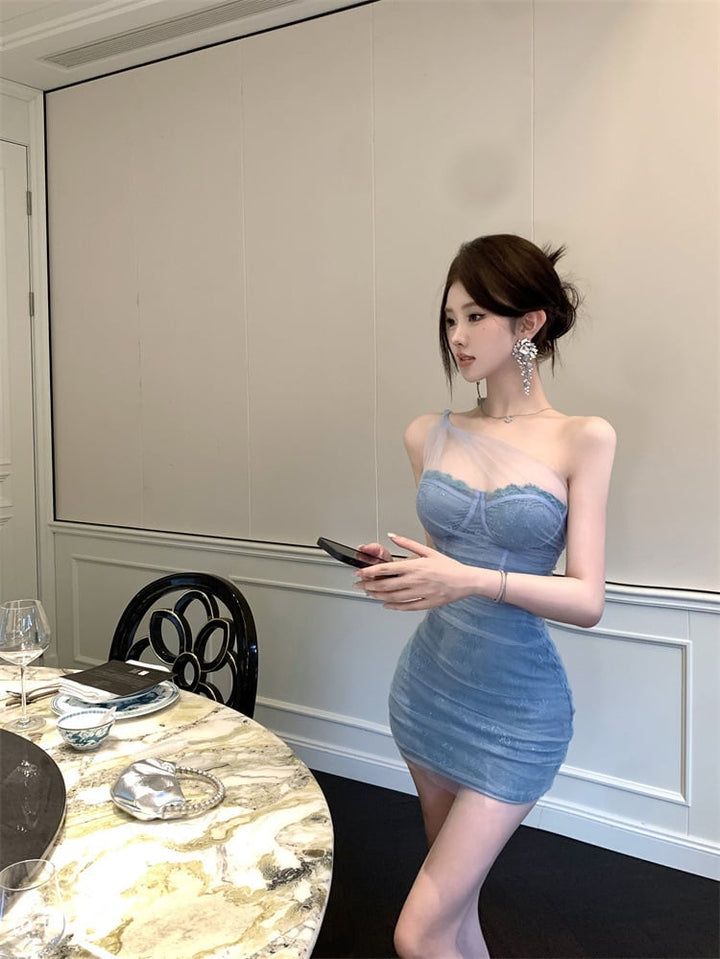 【dress】チュールドッキングワンピース　M24971