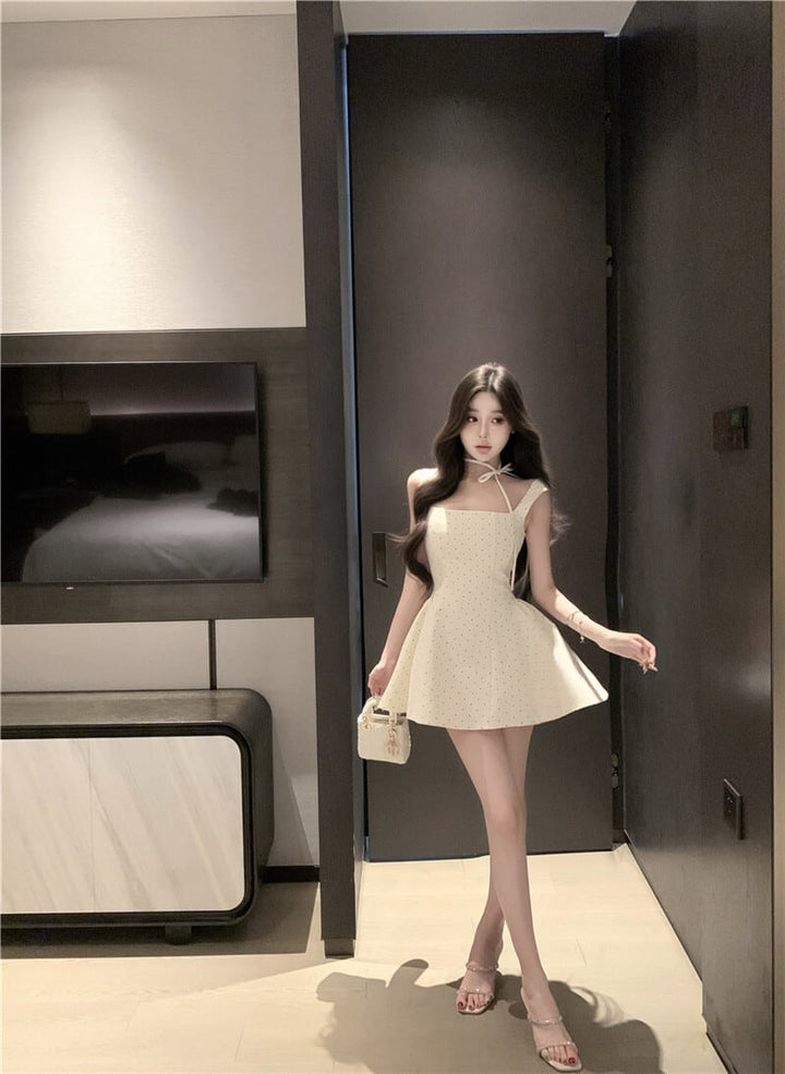 【dress】ドット柄キャミワンピース　M30065
