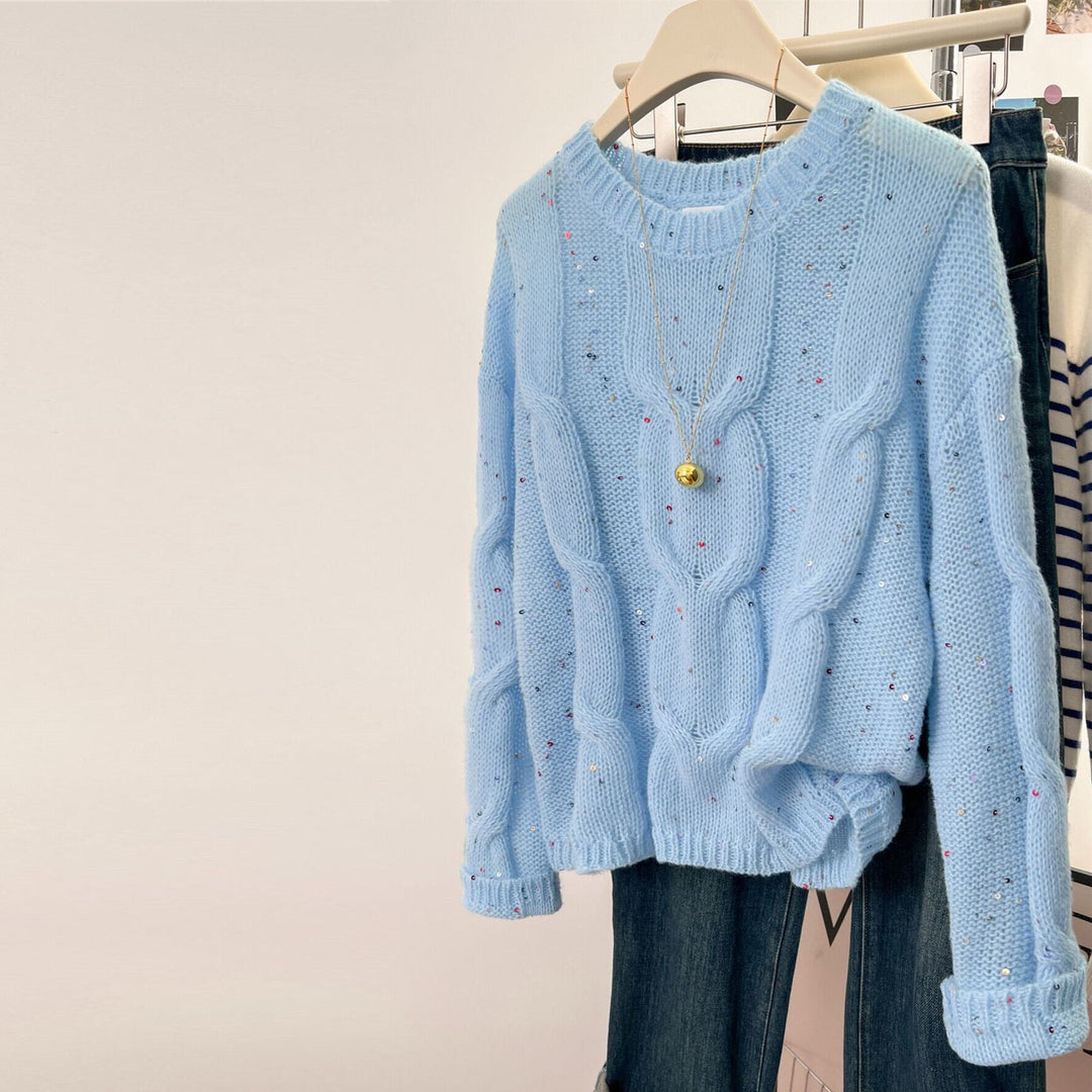 【tops】クルーネックニットセーター　M29236