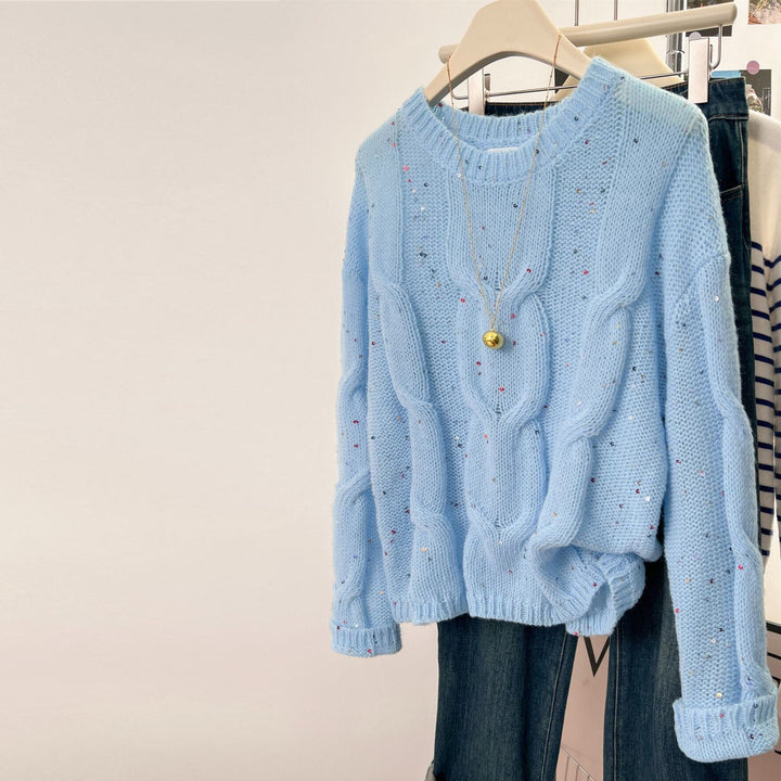 【tops】クルーネックニットセーター　M29236