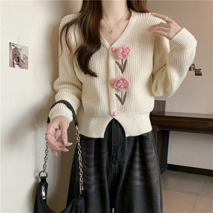 【outer】Vネックニットカーデ　M18128
