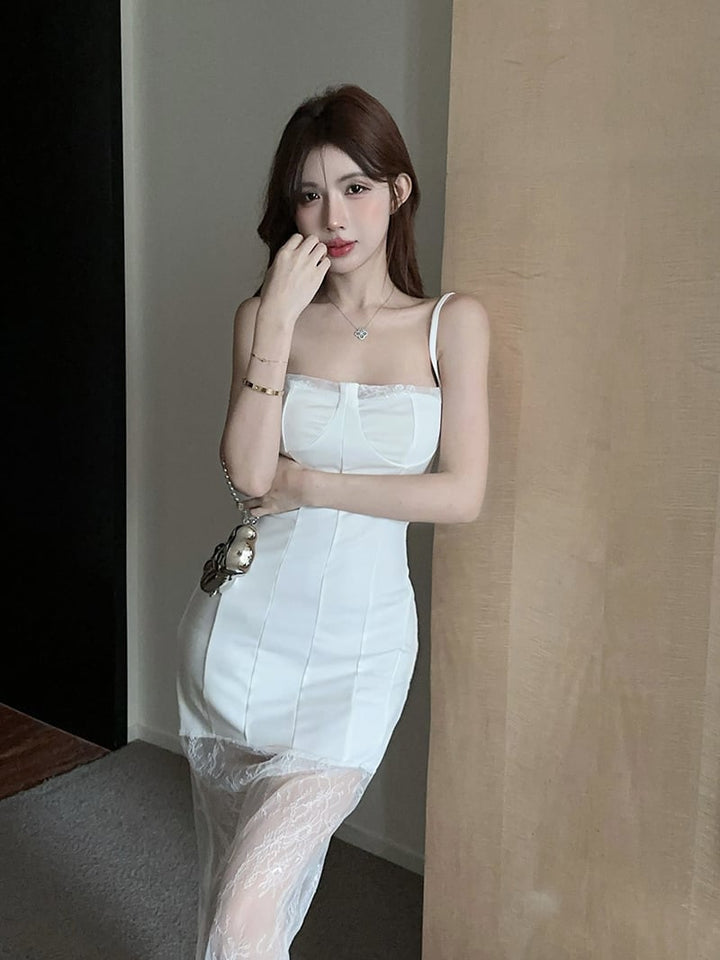 【dress】レース切り替えキャミワンピース　M30139