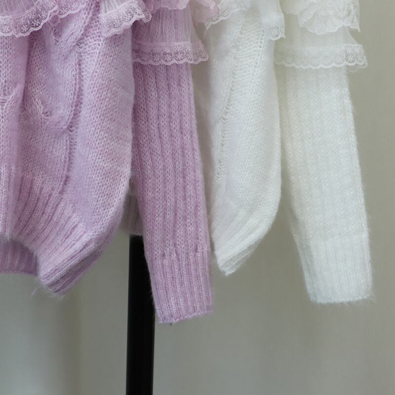 【tops】チュールコンビニットセーター　M29324