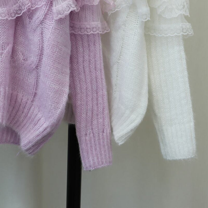 【tops】チュールコンビニットセーター　M29324