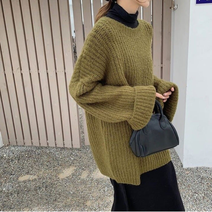 【tops】クルーネックニットセーター　M18398