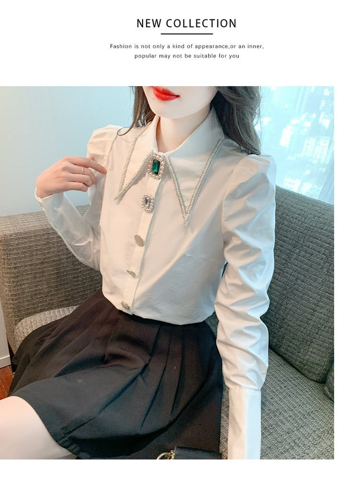 【tops】話題沸騰中 オシャレエレガントシャツトップス　M17336