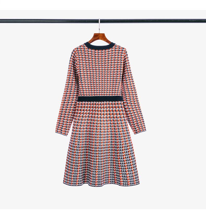 【dress】おすすめエレガントジャカードニットワンピース　M17516