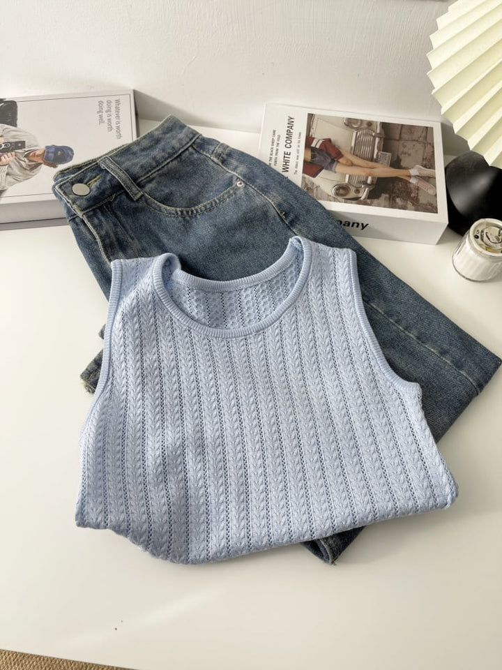 【tops】ニットノースリーブトップス　M29941