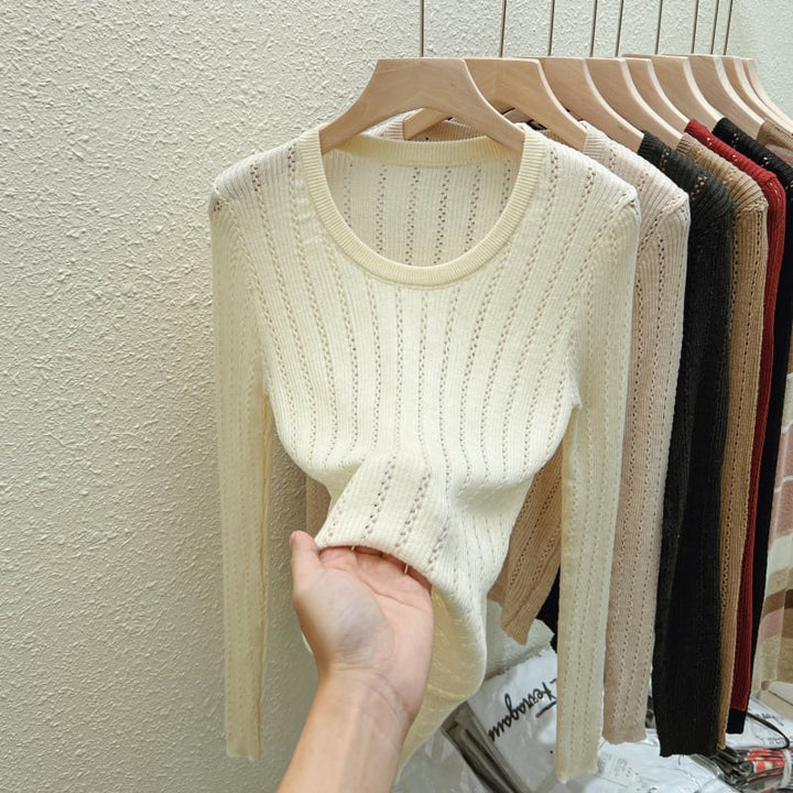 【tops】カットワークニットトップス　M26513