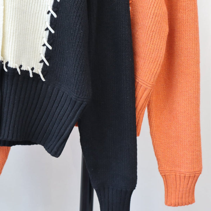 【outer】配色Vネックニットカーデ　M18263