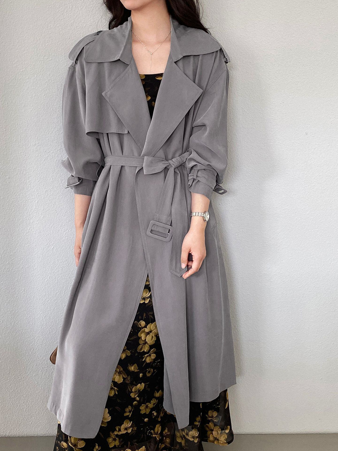 【outer】ロングトレンチコート Q8280