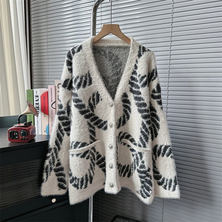【outer】Vネックニットカーデ　M18545