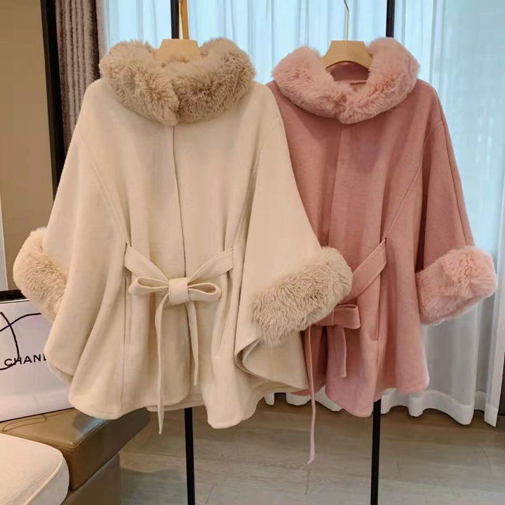 【outer】ファーケープコート　M18423