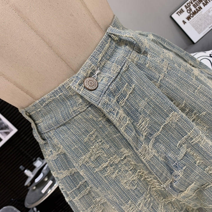 【set】レースデニムベスト×ショートパンツセット　M24776