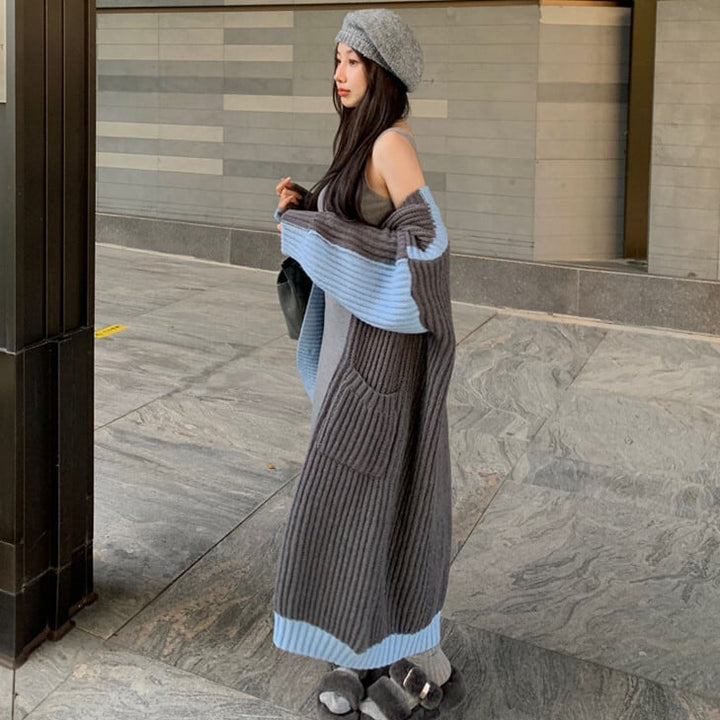 【outer】ロング丈ニットカーデ　M28185